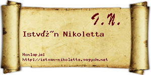 István Nikoletta névjegykártya
