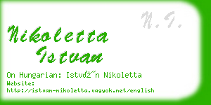 nikoletta istvan business card